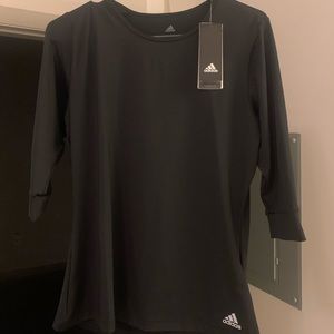 Adidas 3/4 sleeve running top. Size L, black